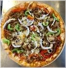 pizzasaus, kaas, doner, paprika ,champignons en ui